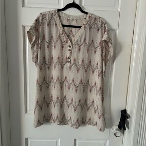 Maurices Cream bohemian Blouse